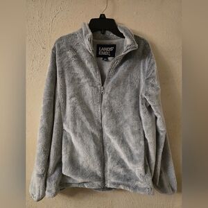 Lands' End Gray Fleece Jacket
